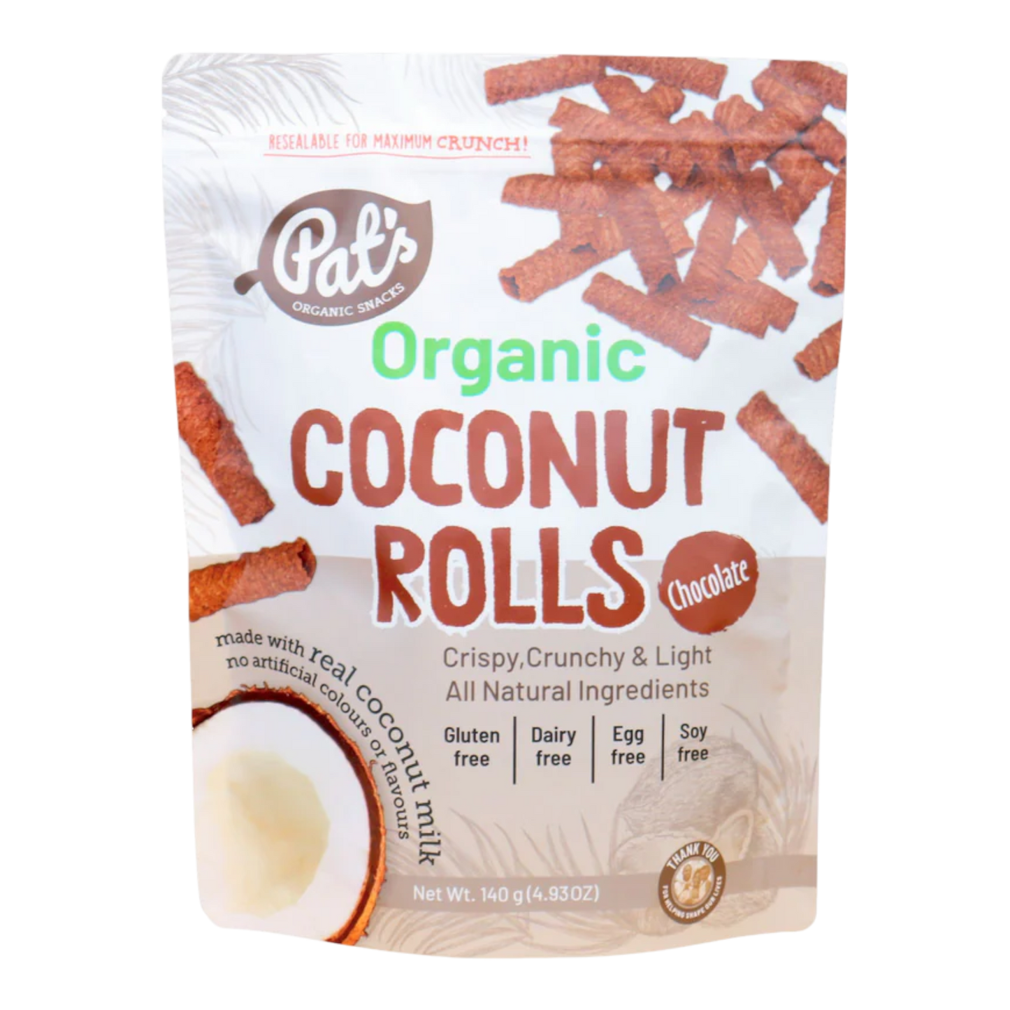 Pat's Organic Snacks - Coconut Rolls