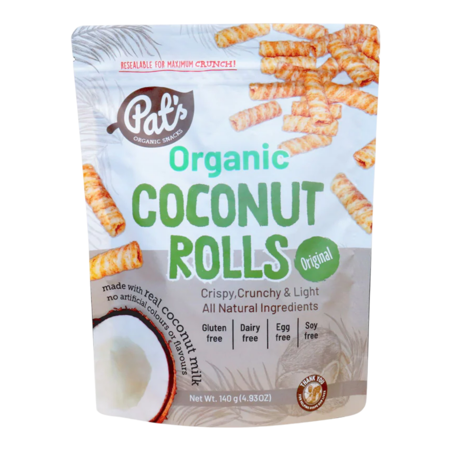 Pat's Organic Snacks - Coconut Rolls